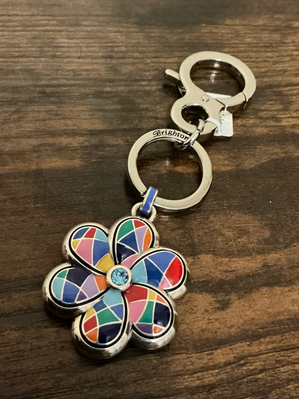 Brighton Colormix Flower Handbag Fob colorful enameled metal keychain keyring